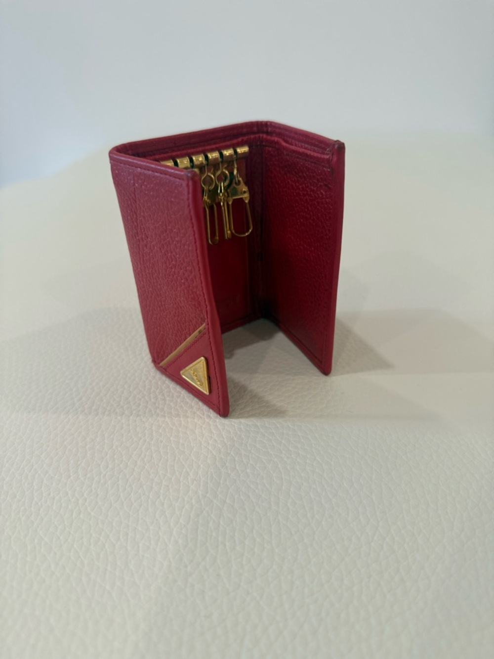 Vintage YSL Yves Saint Laurent Red Slim Wallet - Picture 1 of 10